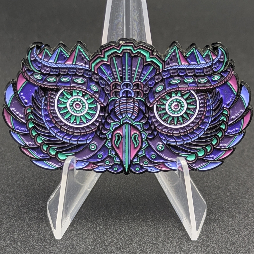 Nate Huffman Art x The Artistry Limited Edition /75 Enamel Pin LE75 Fig Owl Head